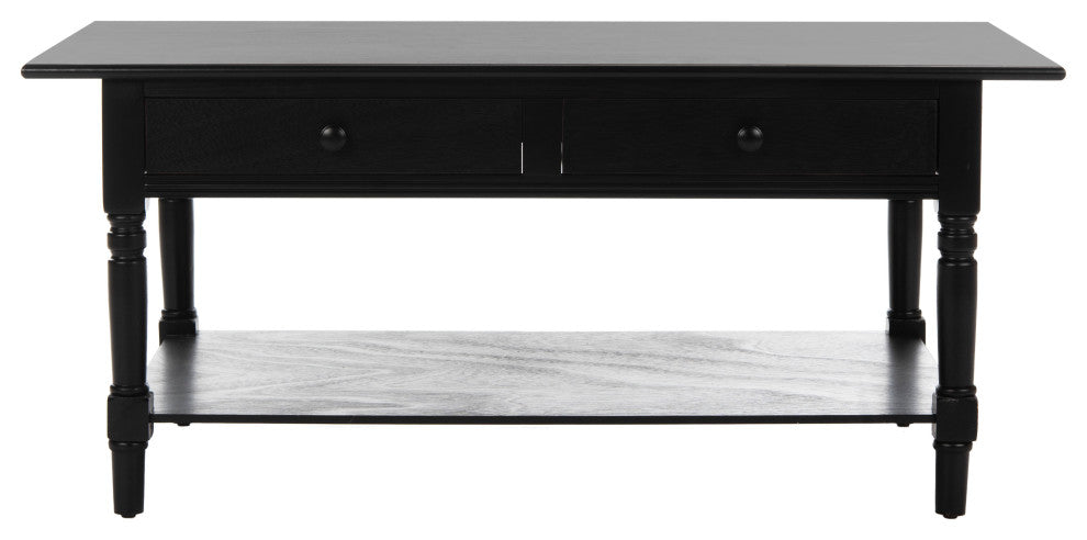 Safavieh Boris 2-Drawer Coffee Table, Distressed Black