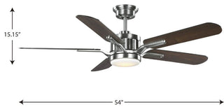 Claret 5-Blade Reversible Matte Black/American Walnut 56" DC Motor