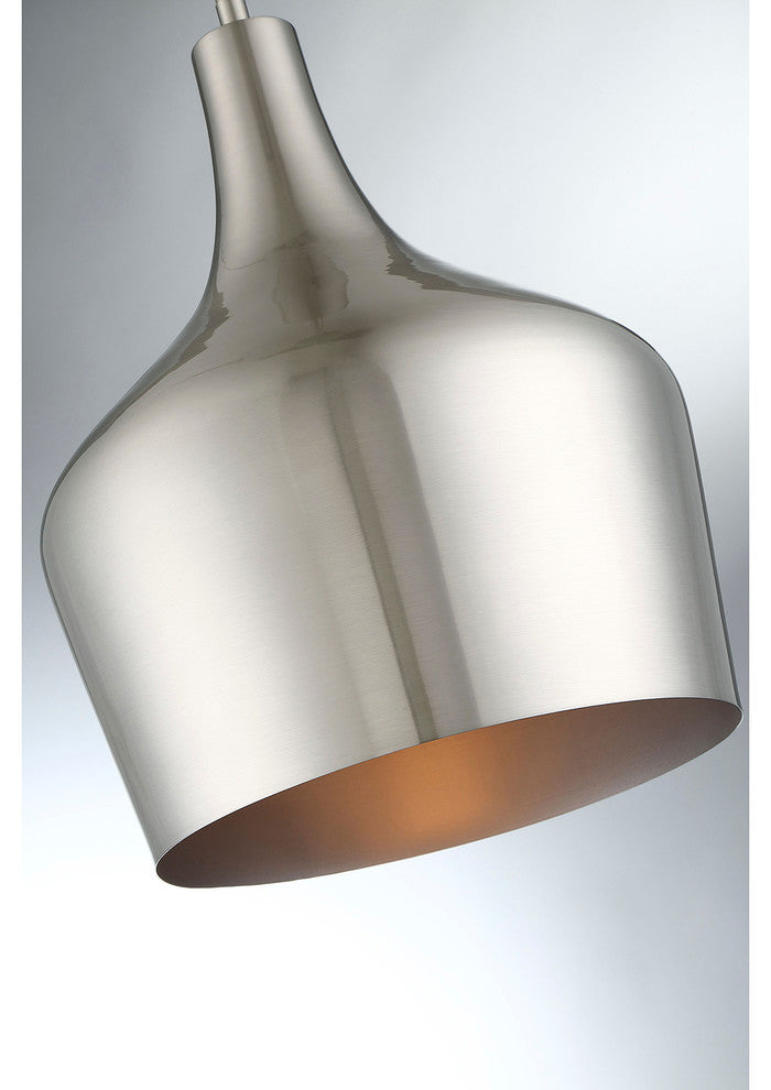1-Light Pendant, Brushed Nickel