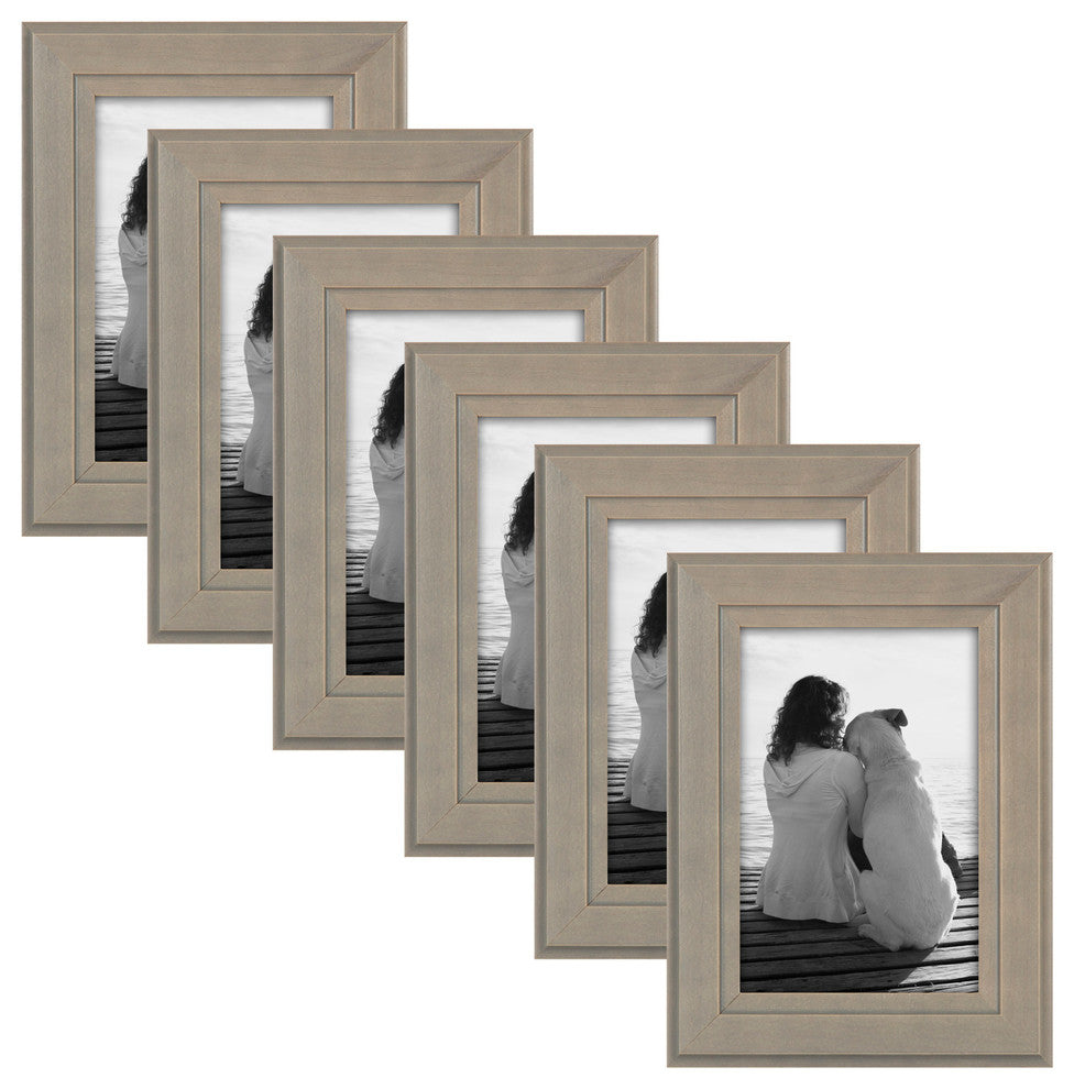 Kieva Solid Wood Picture Frame Set, Black 4x6, Gray, 4x6