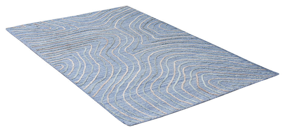 HAND WOVEN FLAT WEAVE KILIM POLYESTER RUGS -Rectangle,Blue Multicolor,Abstract, [Rectangle] 8'x10'