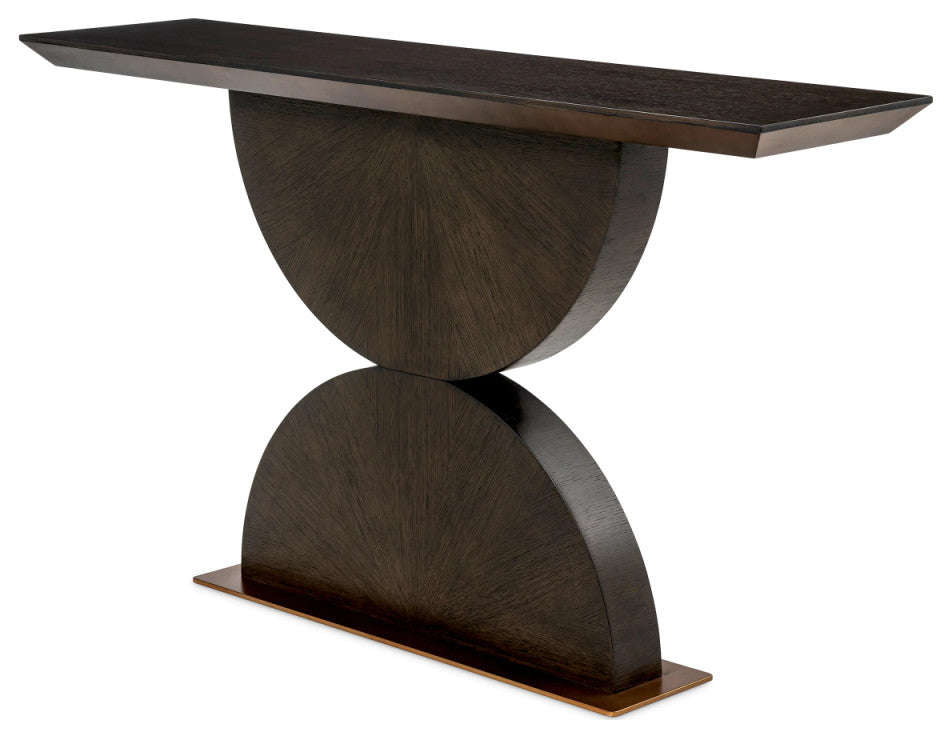 Brown Oak Console Table, Eichholtz Spring