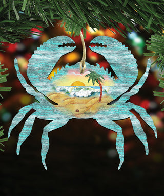 Crab Scenic Ornament, Set of 3