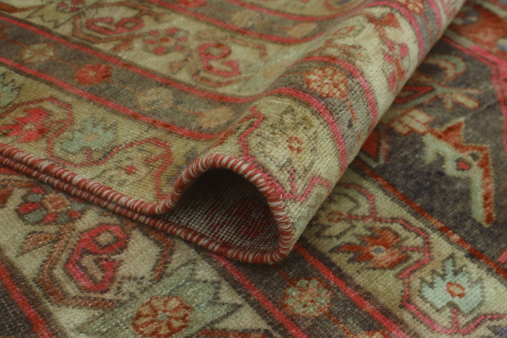 Vintage Distressed Odell Rust/Light Brown Runner, 4'5x10'6