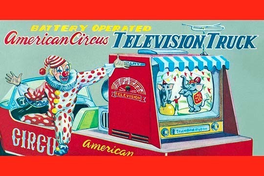 American Circus Television Truck - Gallery Wrapped Canvas Art 28" x 42"