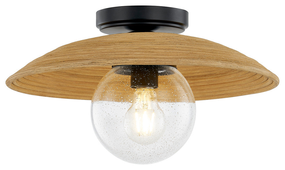 Caribe 15-inch Rattan Semi-Flush