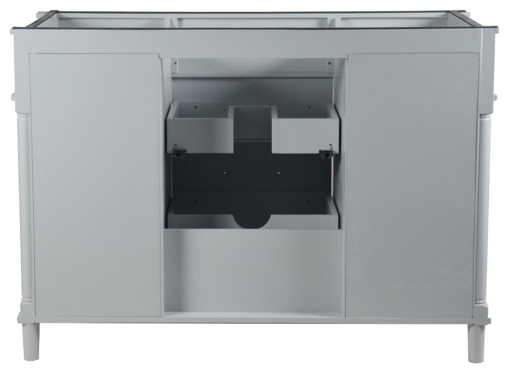 48" Single Vanity, Light Gray With White Carrara Marble Top