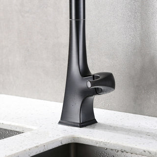 Luxier KTS20-T Single-Handle Pull-Down Sprayer Kitchen Faucet, Oil Rubbed Bronze