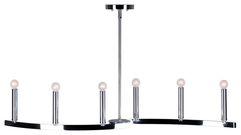 6 Light Island Pendant, Chrome