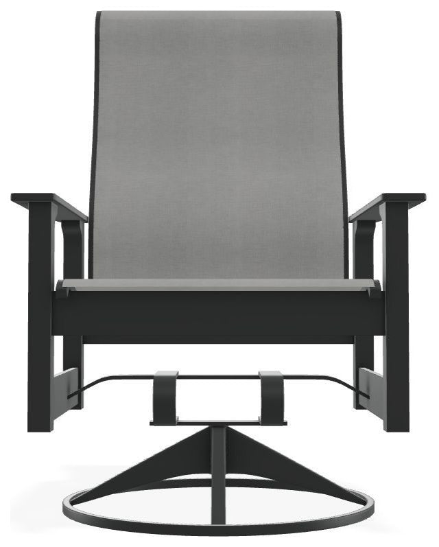 Leeward Sling Outdoor Swivel Rocker, Alloy/Graphite