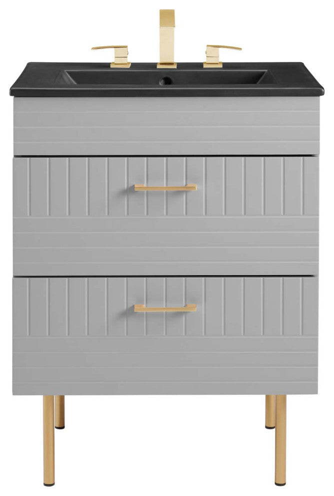 Daybreak 24" Bathroom Vanity, Light Gray Black
