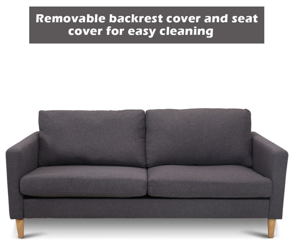 Costway Modern Fabric Couch Sofa Love Seat Upholstered Bed Lounge 2-Seater New