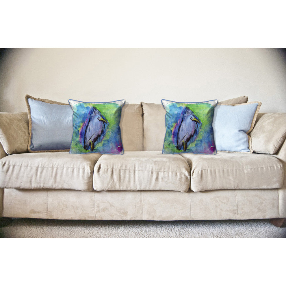 Little Blue Heron Large Indoor/Outdoor Pillow 18x18