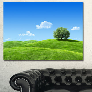 Calm Meadow with Single Tree, Landscape Canvas Art Print, 40"x30"