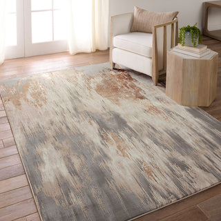 Ulysses Abstract Taupe/ Gray Runner Rug 2'2"X8'