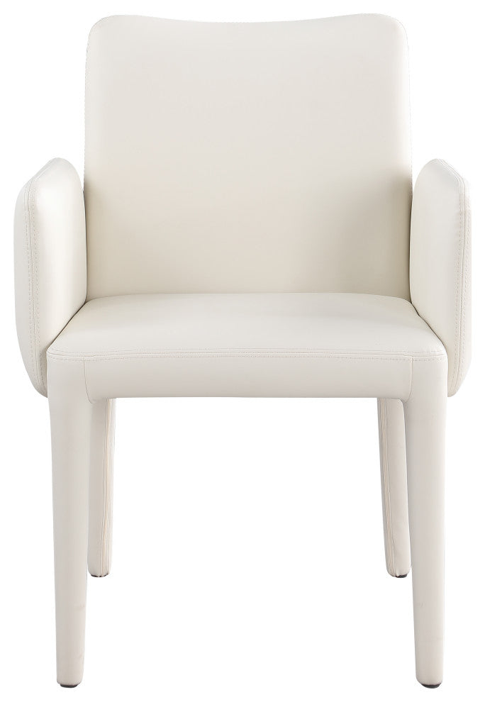 Pelle Faux Leather Accent/Dining Chair, Cream