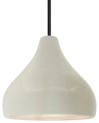 Radiance Medium Droplet Pendant, White Crackle Frame, Black, Rigid Stem Kit