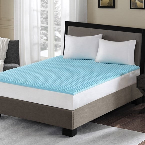 Sleep Philosophy 1.5" Gel Memory Foam Topper, Blue, King