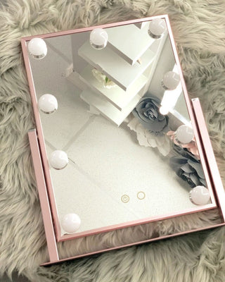 Hollywood Touch Duo-Tone LED Makeup Mirror with Touch Sensor Switch, Rose Gold