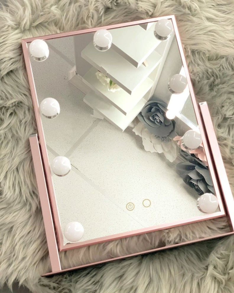 Hollywood Touch Duo-Tone LED Makeup Mirror with Touch Sensor Switch, Rose Gold