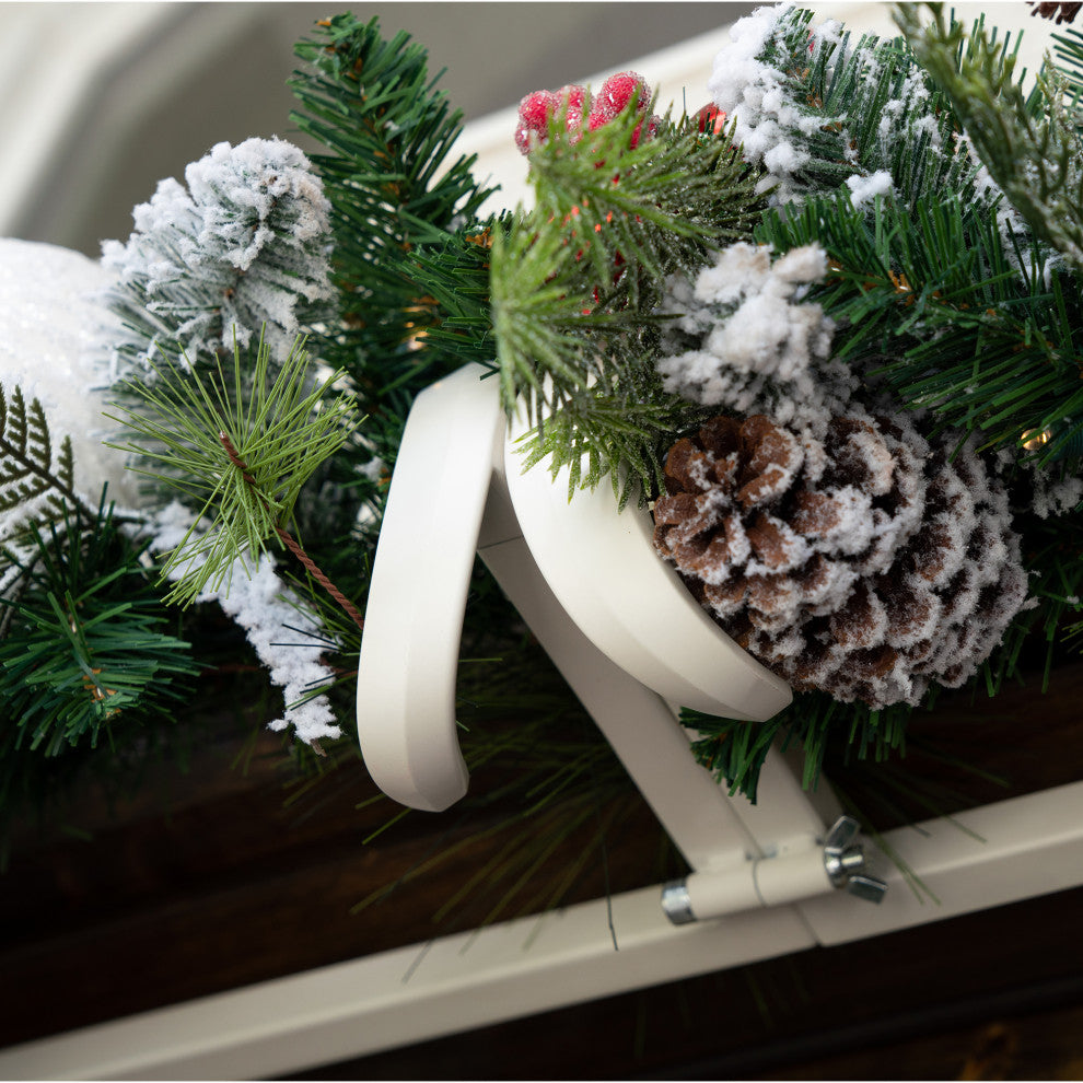 9' Artificial Christmas Garland with Lights, Frosted Wonderland