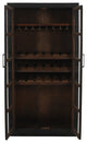 Fernious Tall Wine Cabinet, Dark Gray Finish on Mango Solid Wood