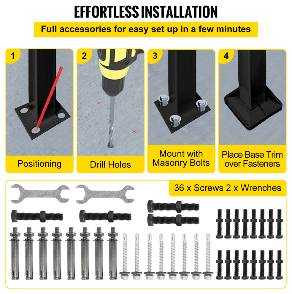 Vevor Handrails for Outdoor Steps, Fit 3 or 4 Steps
