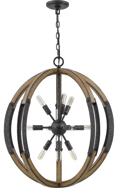 Quoizel QOP5181OK Ten Light Pendant, Old Black Finish Finish