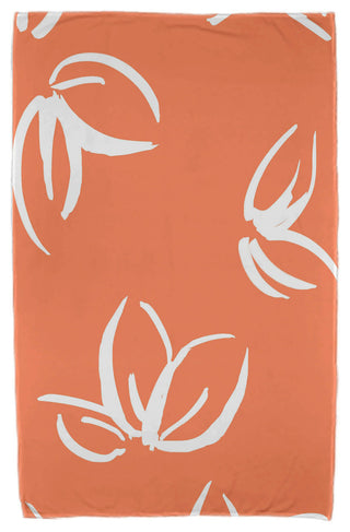 30x60" Eva, Floral Print Beach Towel, Orange