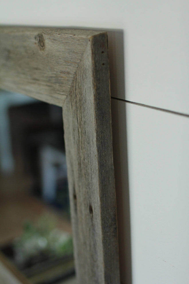 Rustic Mirror, Homestead Flat Barnwood Mirror, 30"x36"