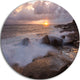 Waves Hitting Rocks In Australia Coastline, Circle Metal Wall Art, 11"