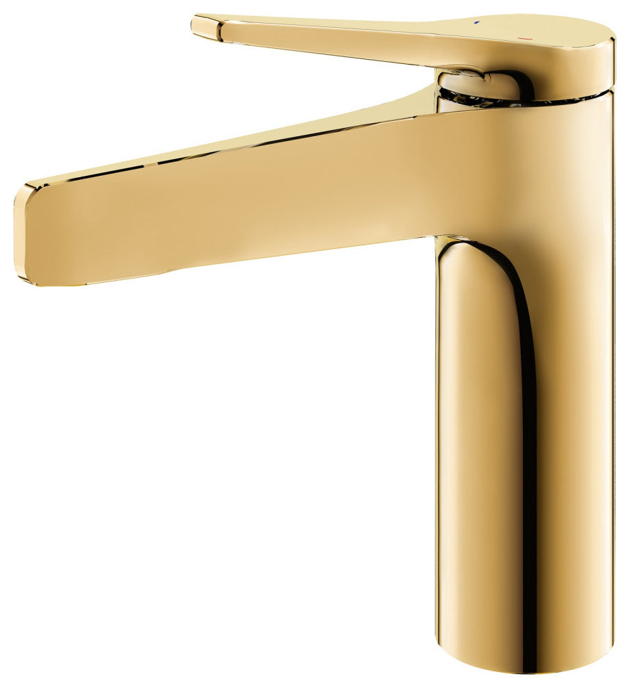 GT single hole bathroom sink faucet., Polished Gold