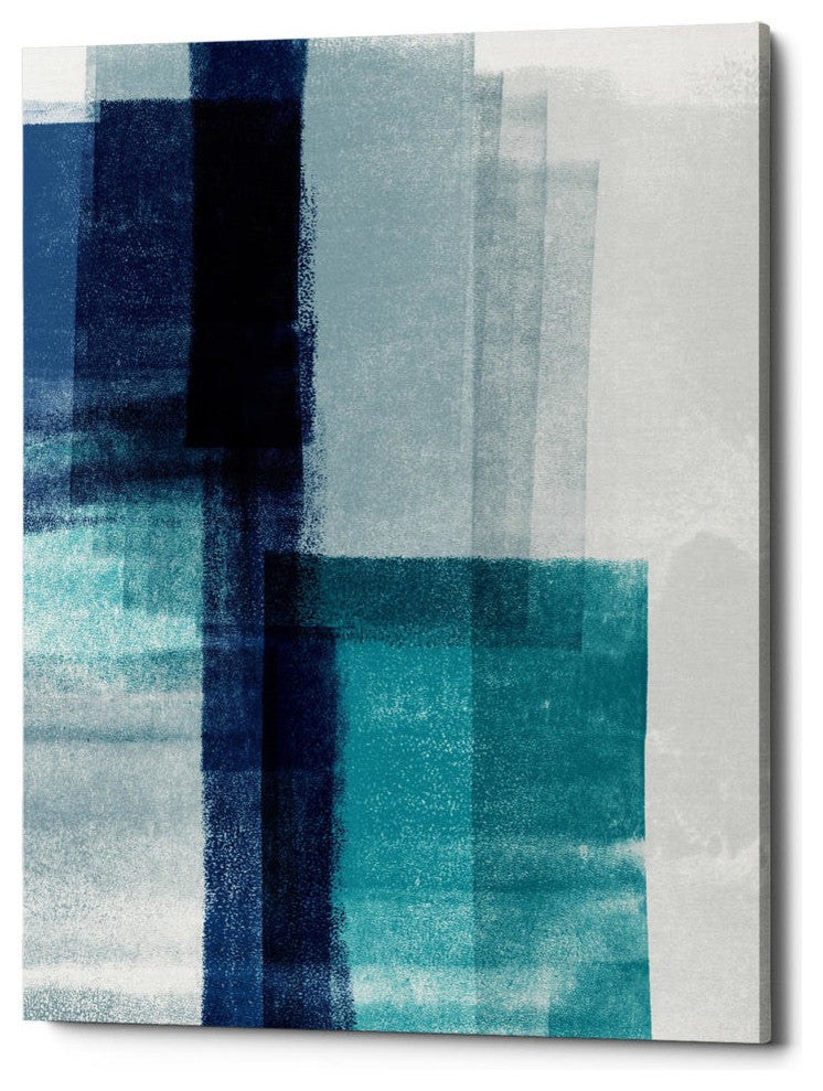 Epic Graffiti "Blue Abstract V" by Linda Woods, Giclee Canvas Wall Art, 20"x24"