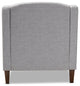 Leonie Gray Fabric Upholstered Wenge Browned Chaise Lounge