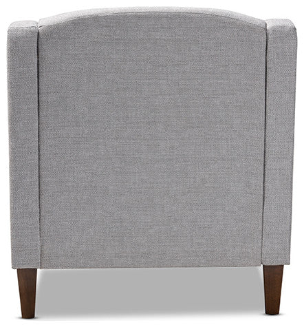 Leonie Gray Fabric Upholstered Wenge Browned Chaise Lounge