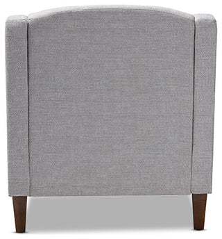 Leonie Gray Fabric Upholstered Wenge Browned Chaise Lounge