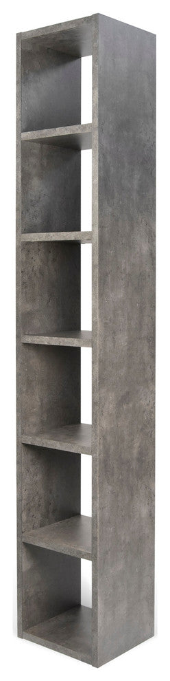 Modern Slim Modular Cube Shelving, Faux Concrete