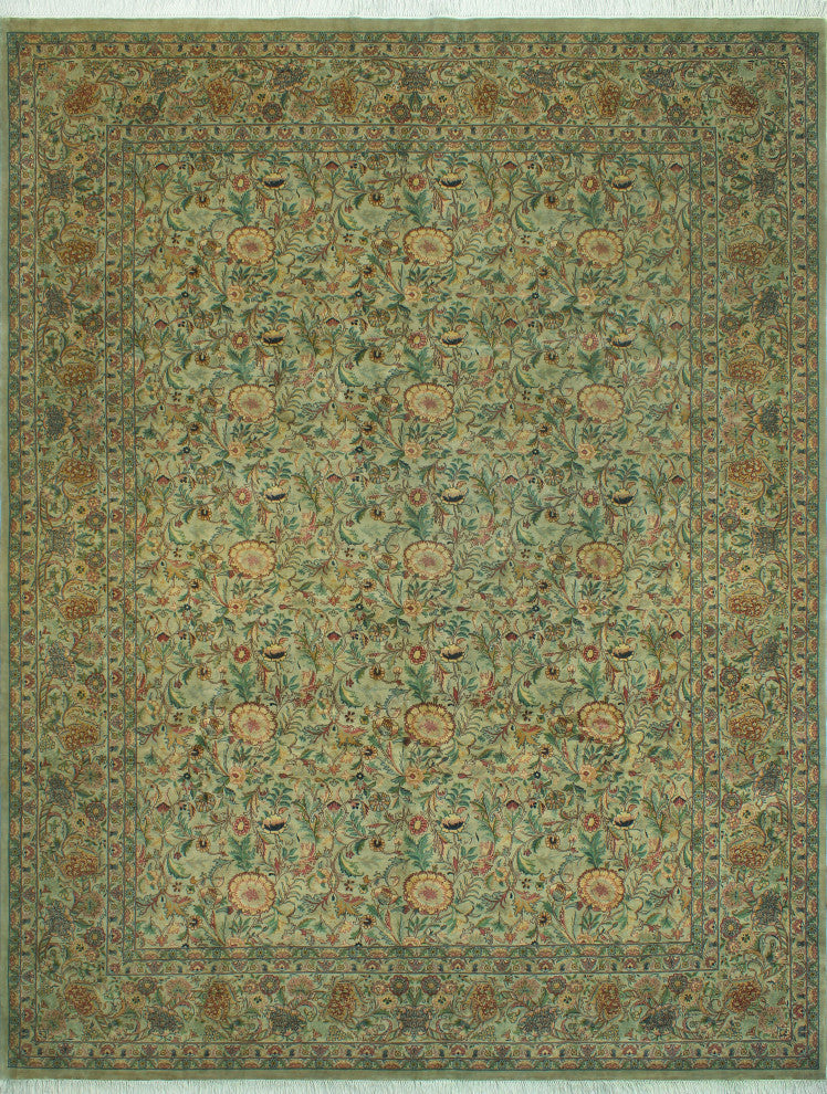 Pak-Persian Mira Light Green/Pink Rug, 9'0x12'0
