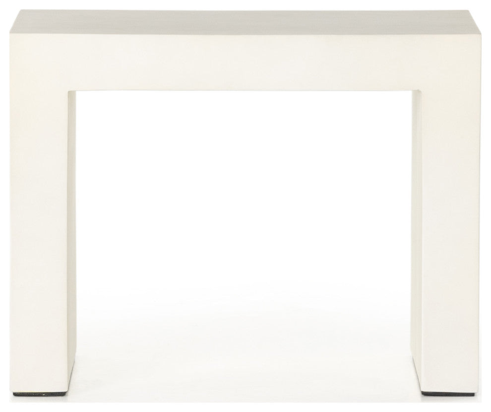 Parish Outdoor End Table-White Concrete