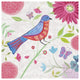 "Damask Floral and Bird II" Digital Paper Print by Farida Zaman, 38"x38"