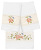 100% Turkish Cotton Rebecca 3-Piece Embellished Towel Set, White