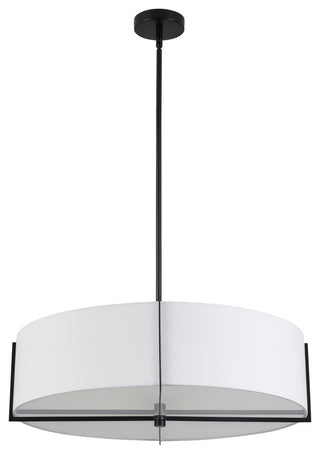 White Contemporary Pendant With Matte Black Metal