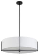 White Contemporary Pendant With Matte Black Metal