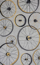 HomeRoots 8'x10' Grey Hand Hooked Wheels Indoor Area Rug