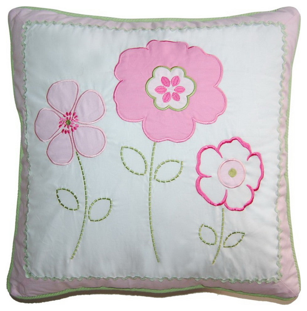 Pastel Marshmallow Floral Patchwork Devorative Throw Pillow white