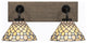 Oxbridge, Bath Bar, Matte Black & Painted Distressed Metal, 7" Starlight Glass