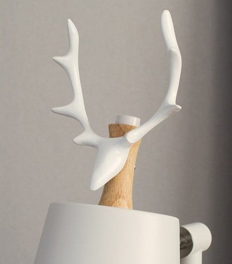 Lauterbrunnen | Nordic Style Table Torch with Deer Antlers, Black
