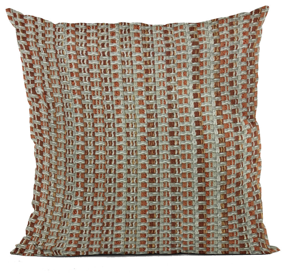 Plutus Multi-Color Weave Stripe Luxury Throw Pillow, 22"x22"