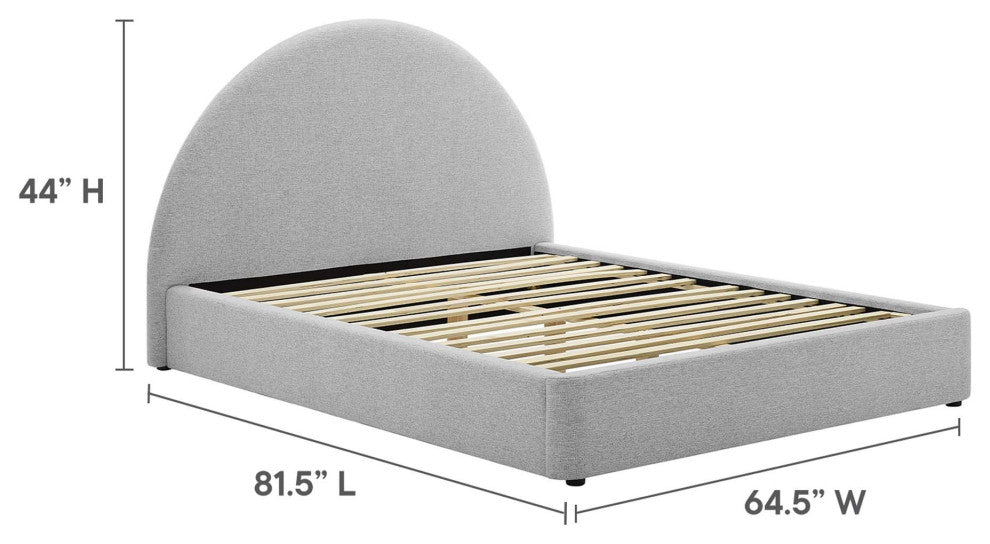 Resort Upholstered Fabric Arched Round Full Platform Bed