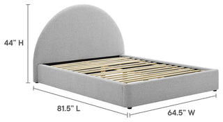 Resort Upholstered Fabric Arched Round Full Platform Bed